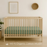 Sage Organic Muslin Cotton Crib Sheet