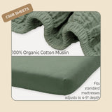 Sage Organic Muslin Cotton Crib Sheet