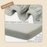Stone Organic Muslin Cotton Crib Sheet