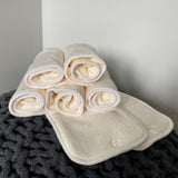 7 Pack Bamboo Inserts with Button Snaps