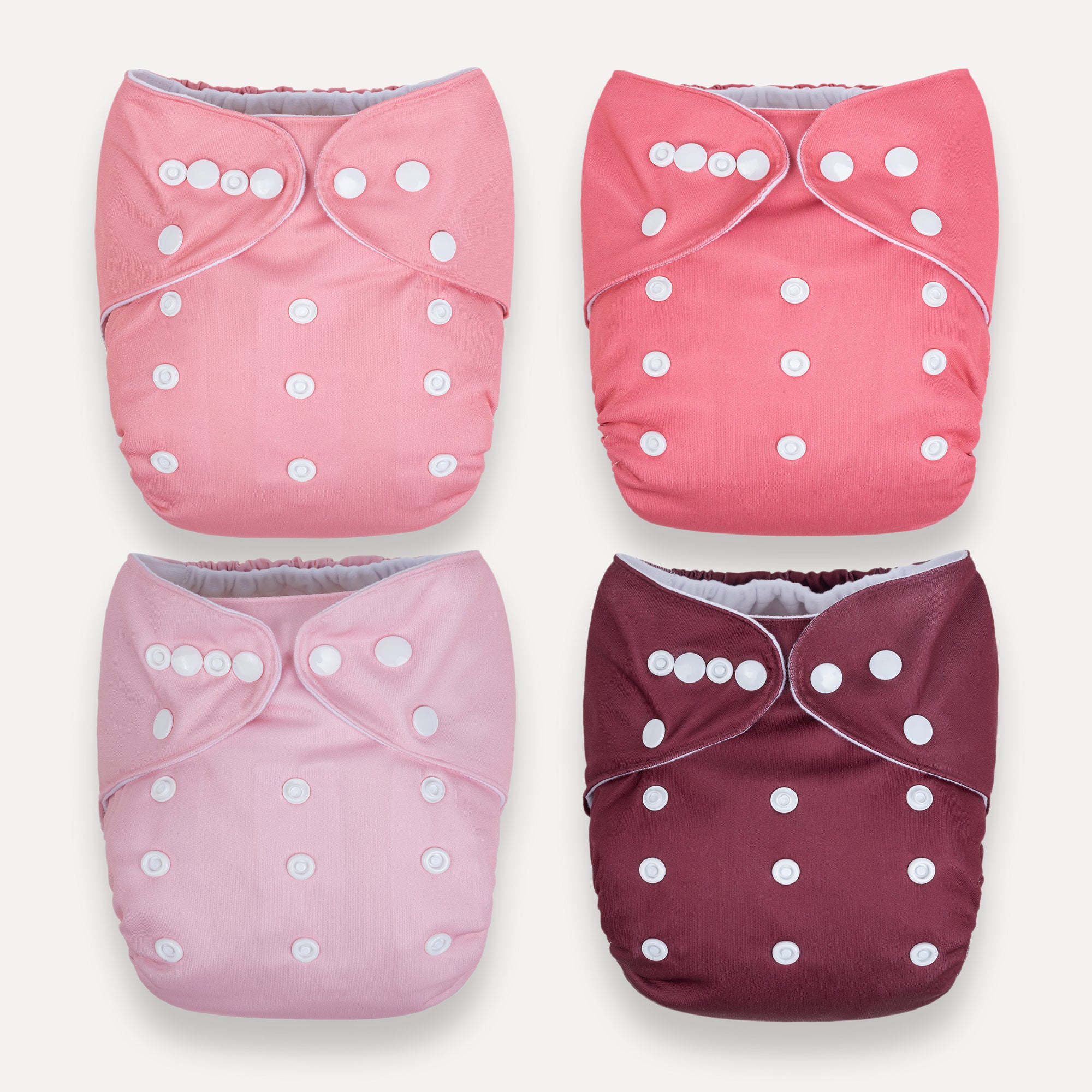Berry Mauve 4 Pack of Reusable Cloth Diapers – Noras Nursery