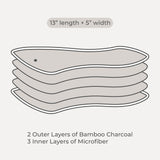 5 Layer Charcoal & Microfiber Inserts - 10 Pack with Snaps