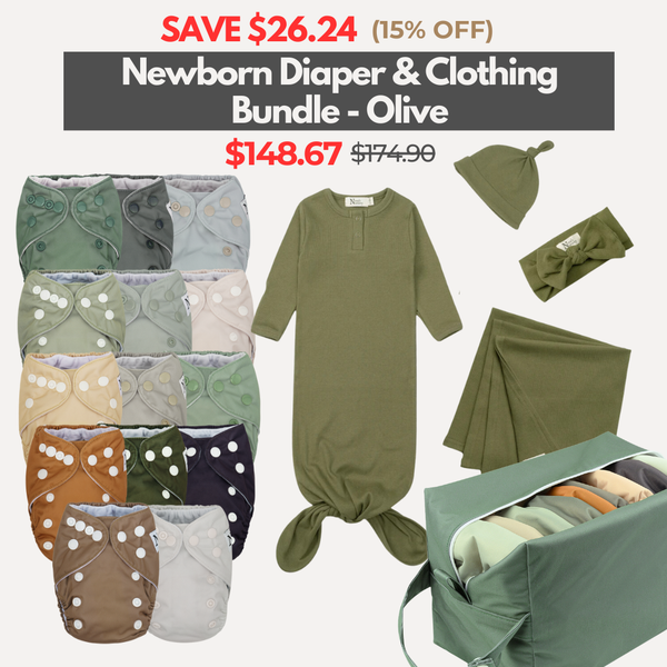 Newborn Diaper & Clothing Bundle Olive