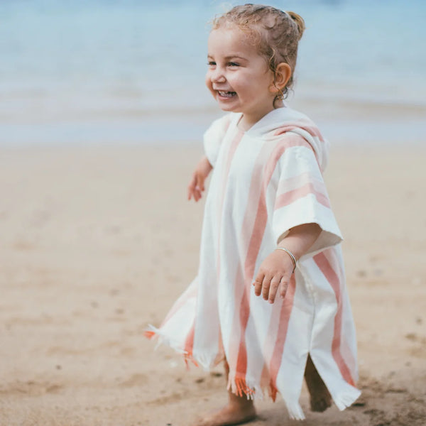 Cotton Hooded Beach Towel Coral – Nora's Nursery