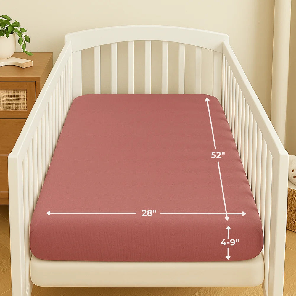 Rose Organic Muslin Cotton Crib Sheet