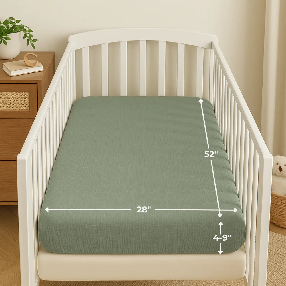 Sage Organic Muslin Cotton Crib Sheet