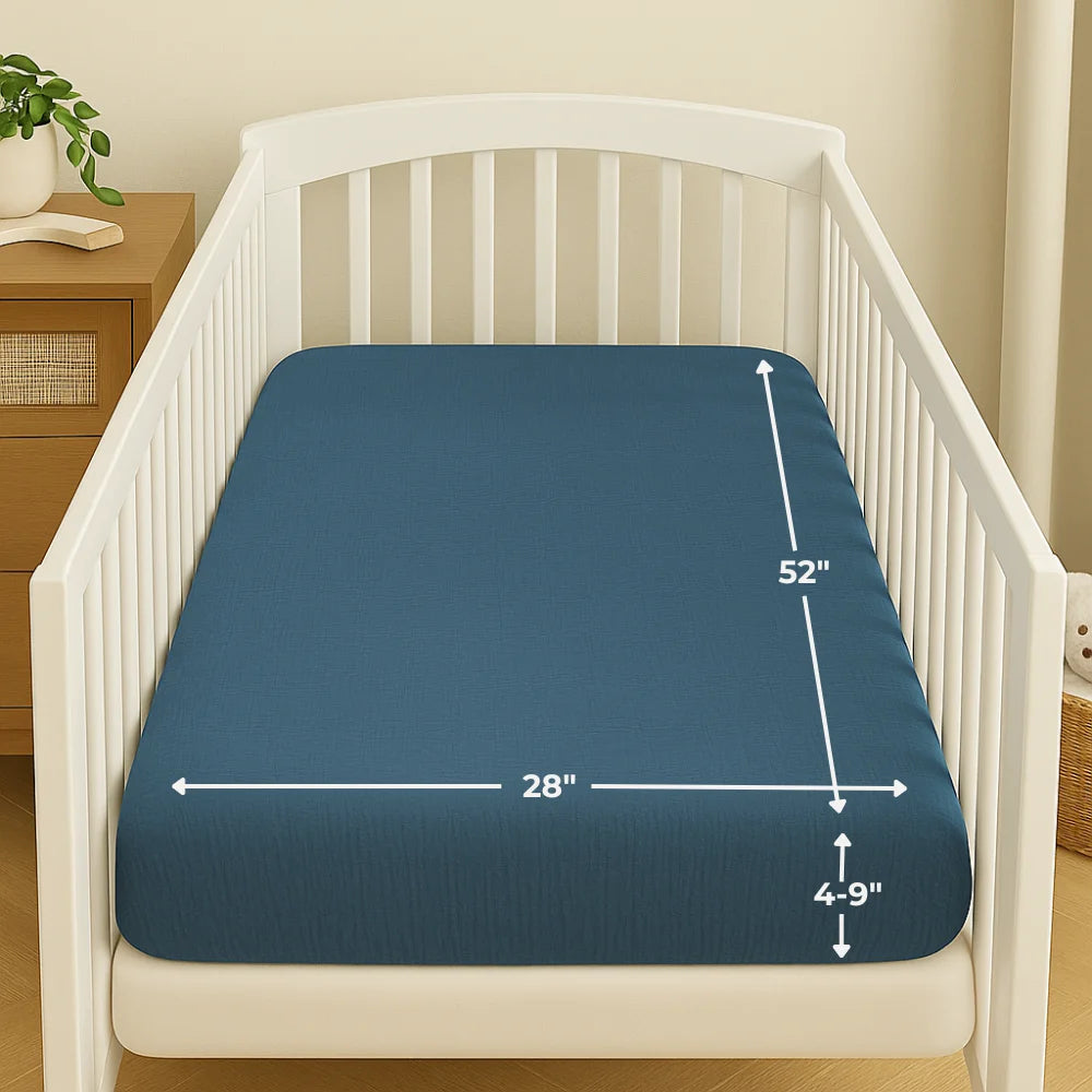 Sea Organic Muslin Cotton Crib Sheet