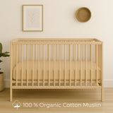 Latte Organic Muslin Cotton Crib Sheet