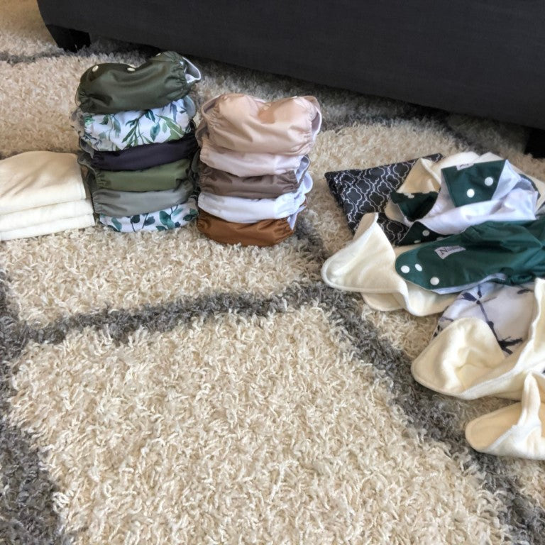  Nora's Nursery - Pañales de bolsillo de tela para bebé, paquete  de 7, 7 insertos de bambú, 1 bolsa húmeda : Bebés
