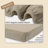 Latte Organic Muslin Cotton Crib Sheet