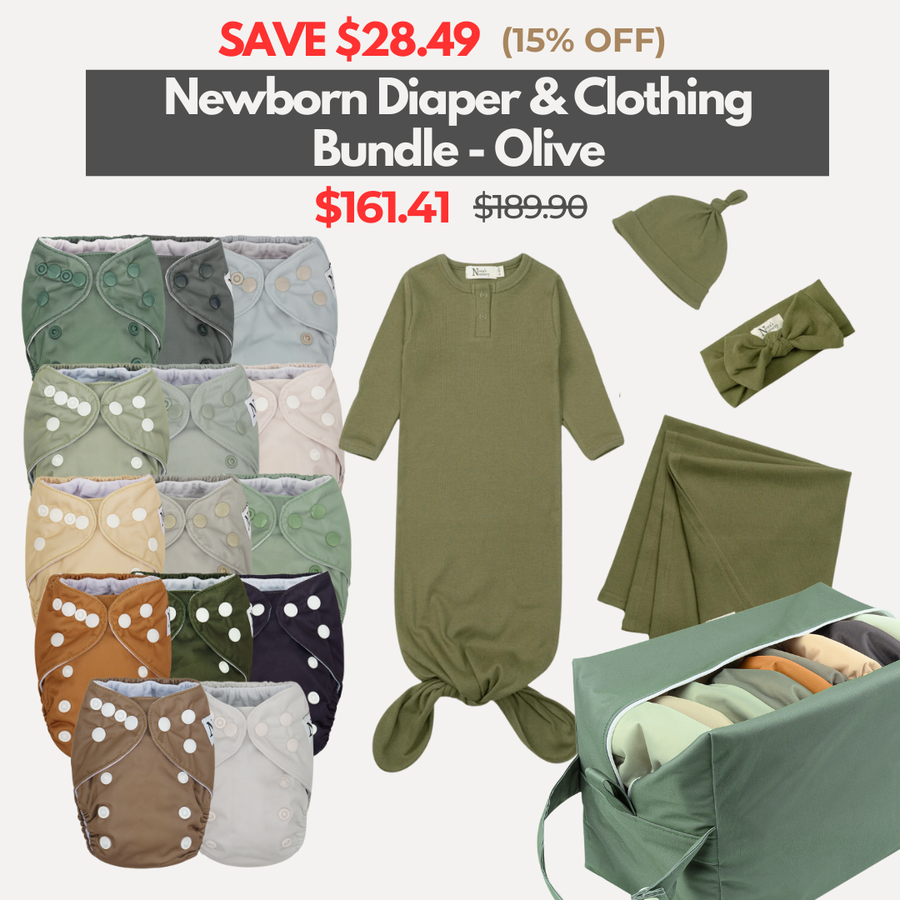 Newborn Diaper & Clothing Bundle Olive