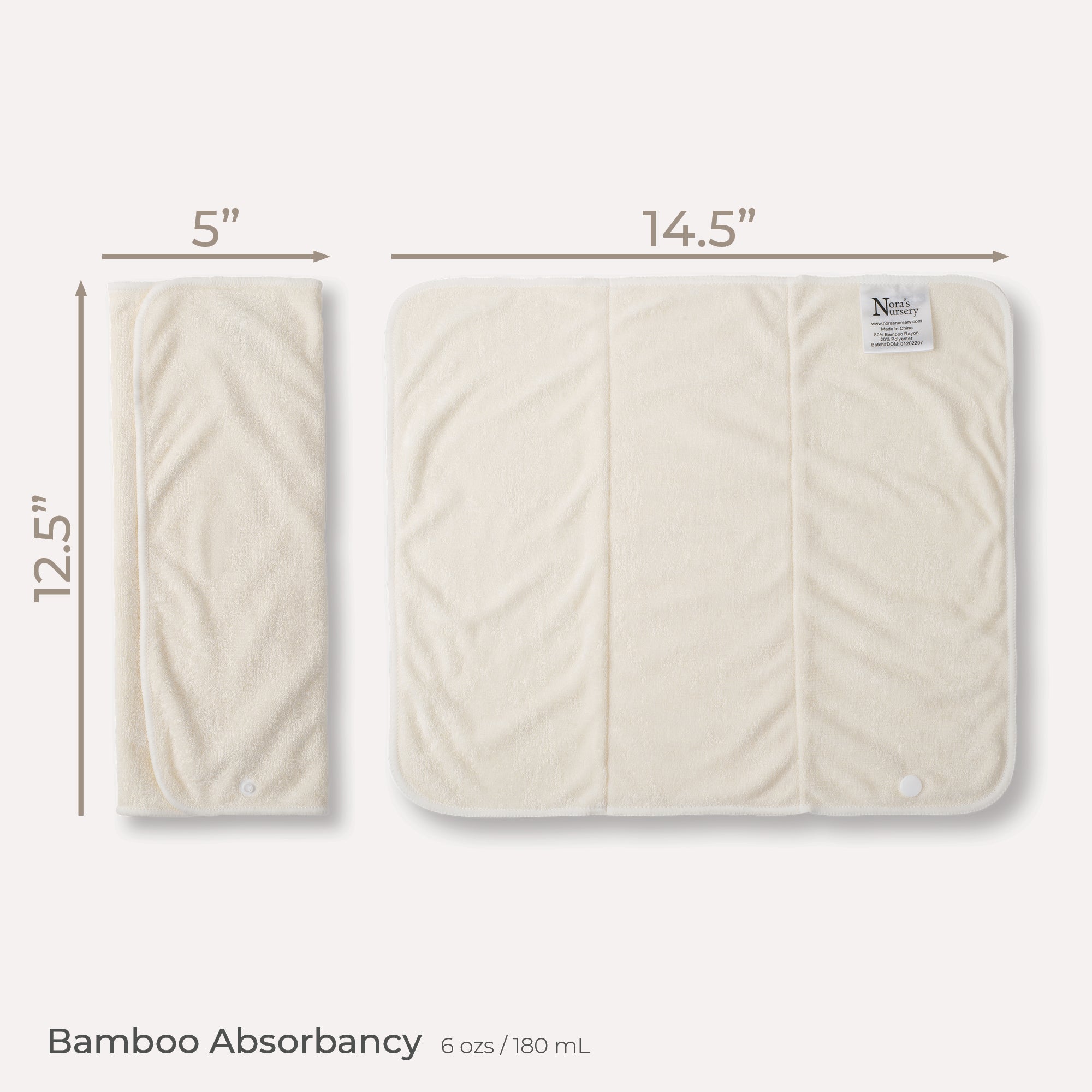 2-4-2 Bamboo Prefold Insert 7 Pack with Snaps