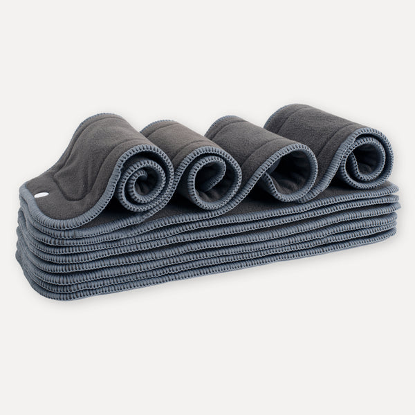 5 Layer Charcoal & Microfiber Inserts - 10 Pack for Cloth DIapers