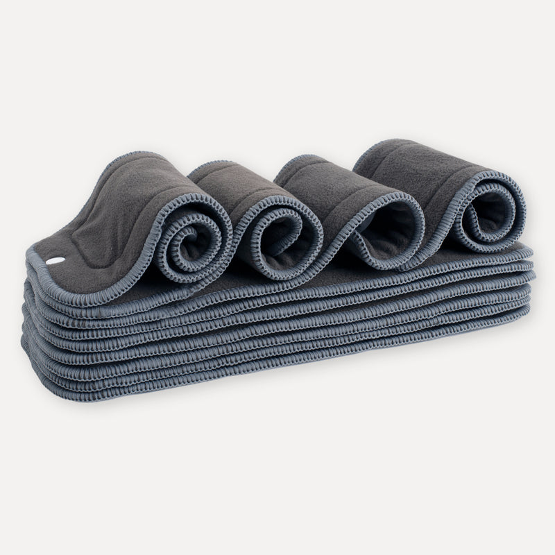 5 Layer Charcoal & Microfiber Inserts - 10 Pack with Snaps