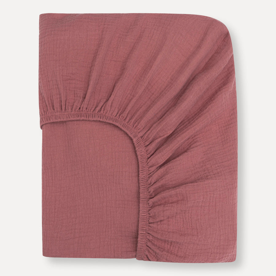 Rose Organic Muslin Cotton Crib Sheet