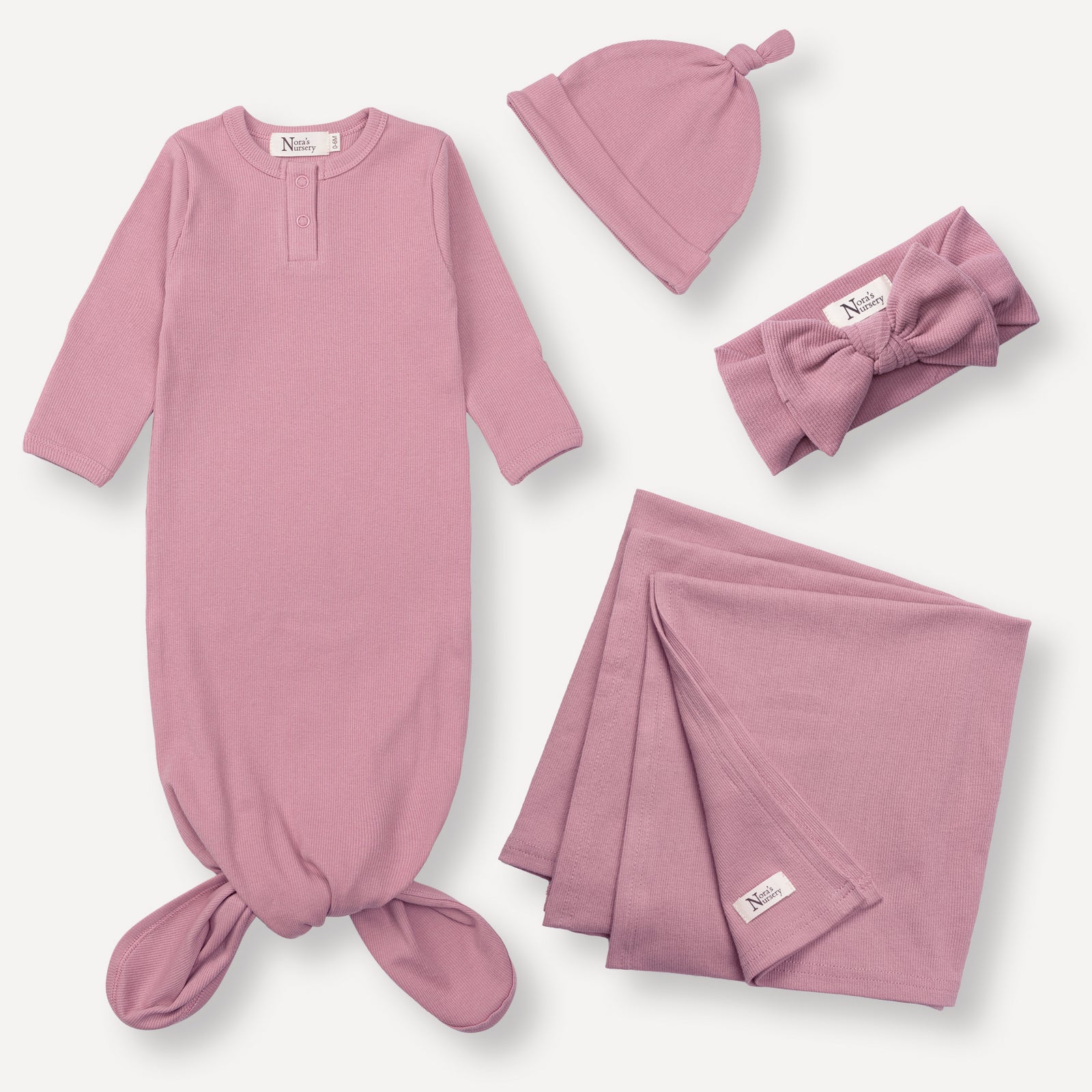 Mulberry Cotton Newborn Set Hat Swaddle Headband Sleeper Nora s Nursery