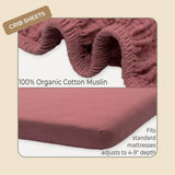 Rose Organic Muslin Cotton Crib Sheet