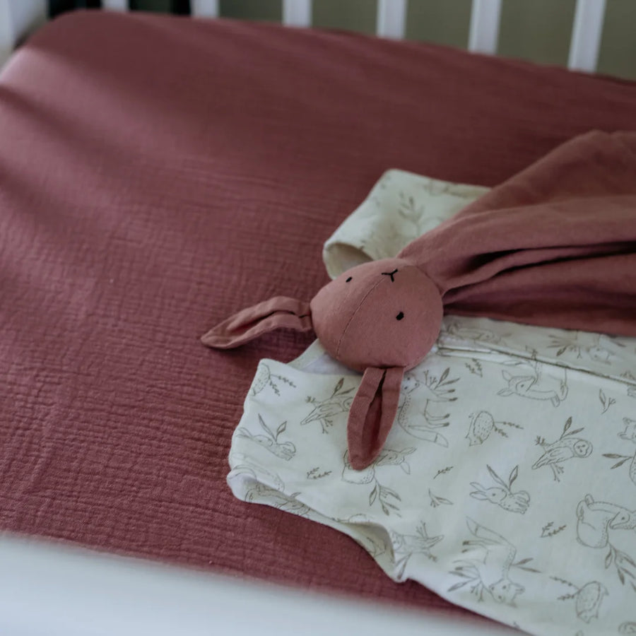 Rose Organic Muslin Cotton Crib Sheet