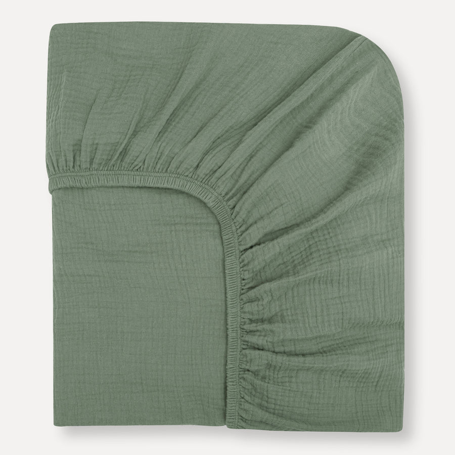 Sage Organic Muslin Cotton Crib Sheet