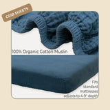 Sea Organic Muslin Cotton Crib Sheet