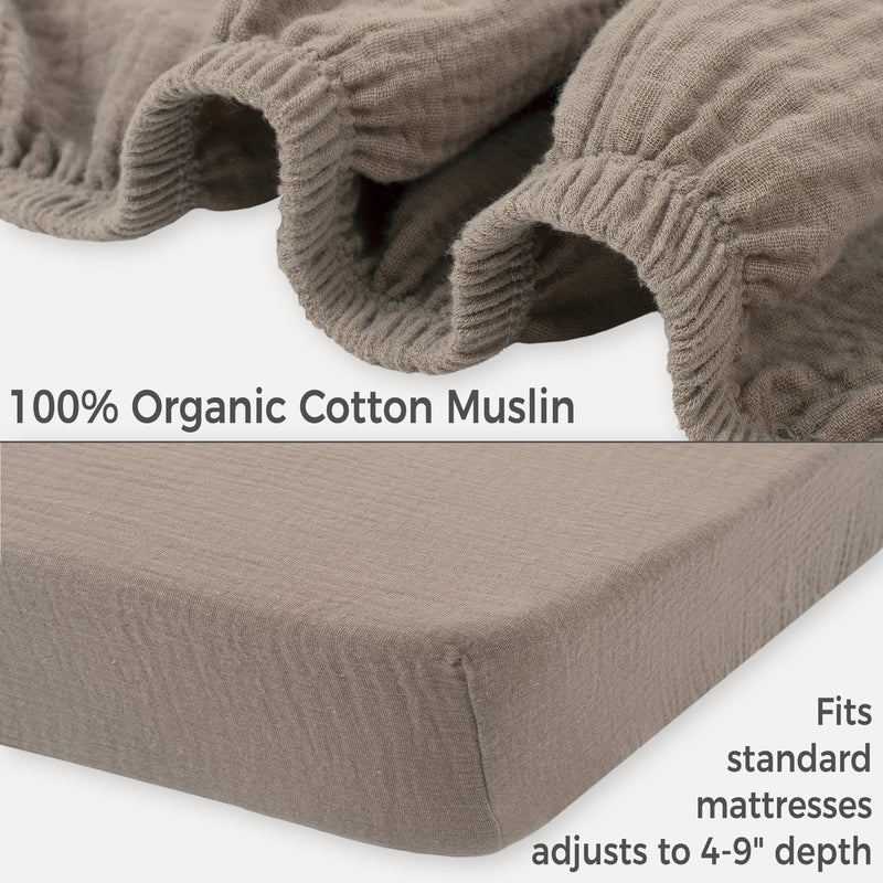 Fawn Organic Muslin Cotton Crib Sheet