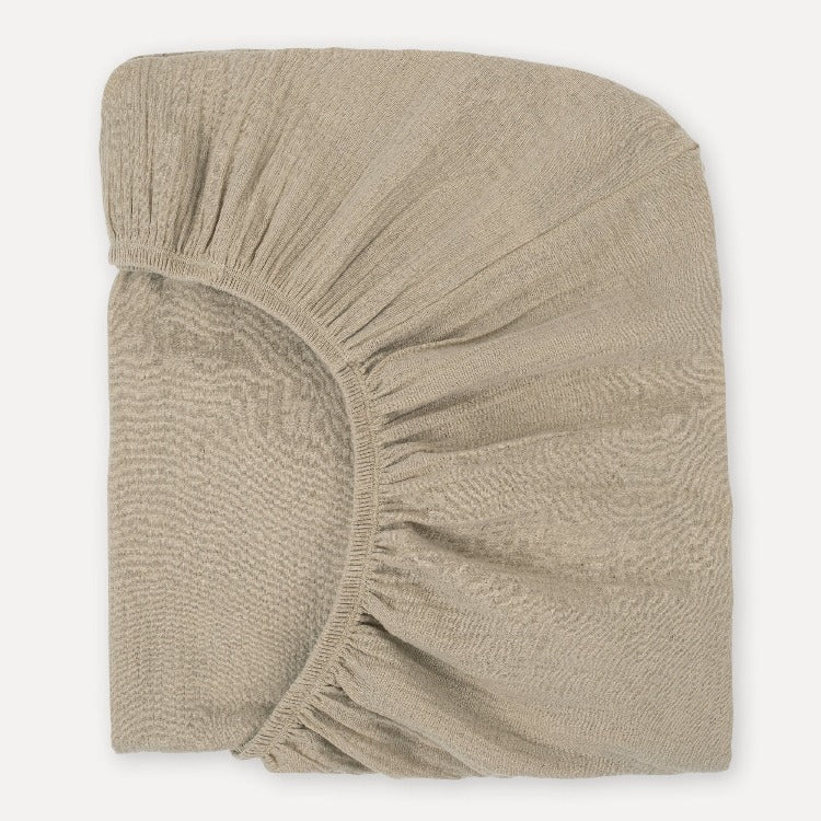 Latte Organic Muslin Cotton Crib Sheet