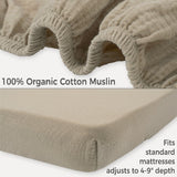 Latte Organic Muslin Cotton Crib Sheet