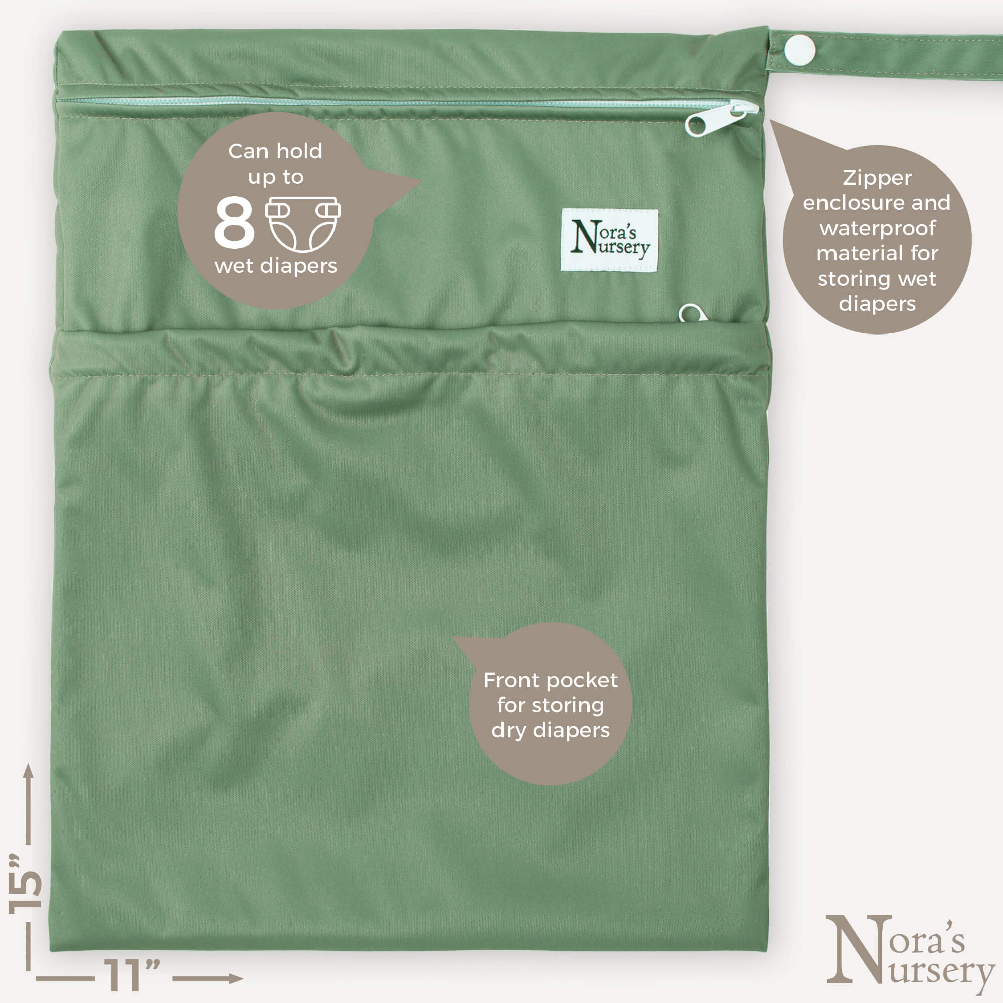 Cloth Diaper Wet Bags in Garden 2 Pack Nora's Nursery