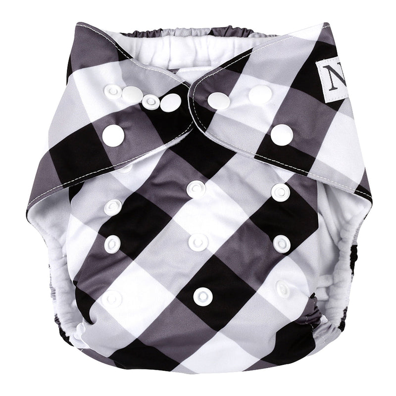 Nora's Nursery Gingham single cloth diaper