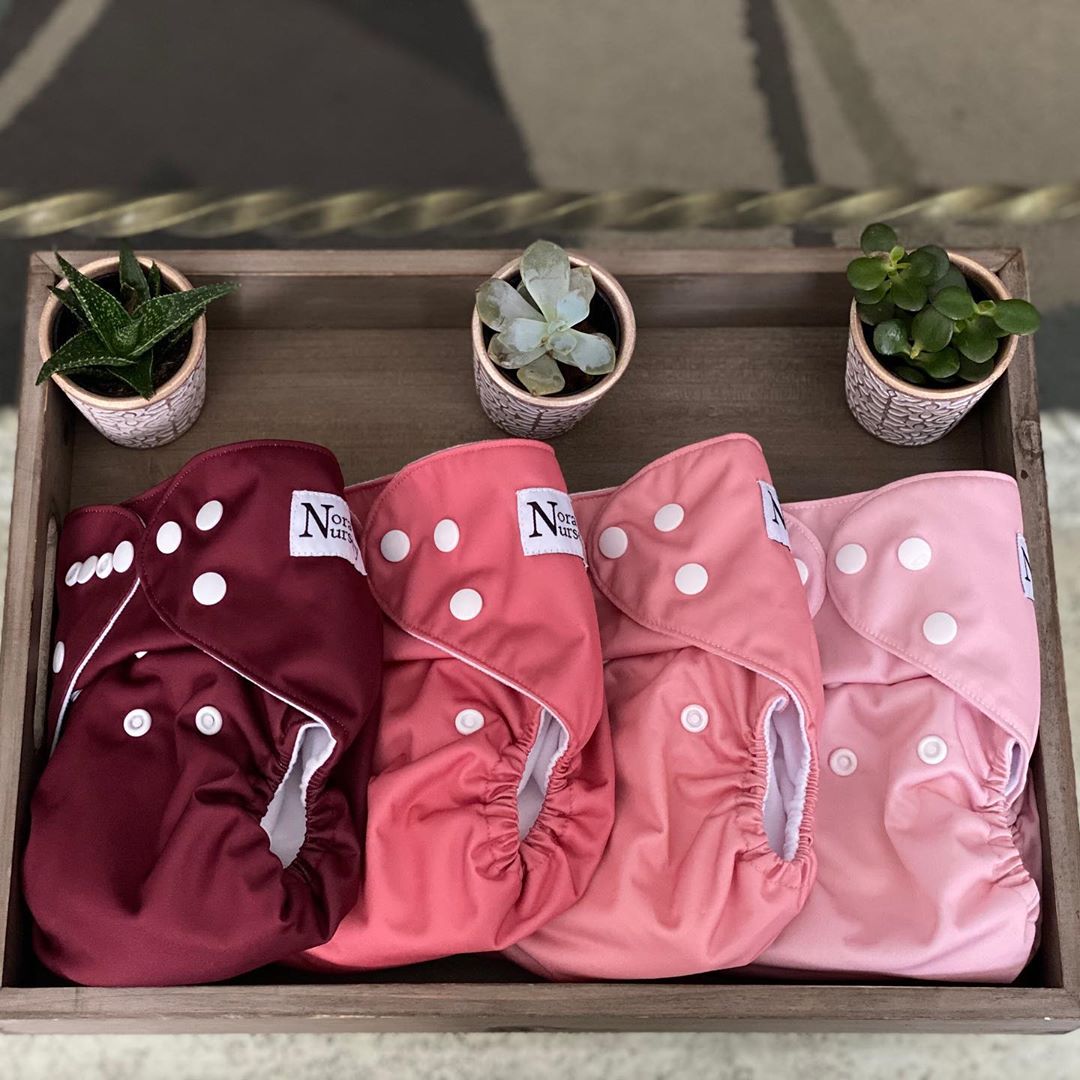 Nora's Nursery Cloth Diapers Berry Mauve 4 Pack.