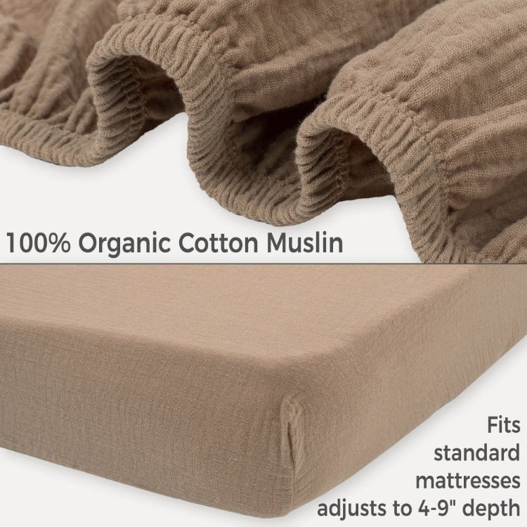 Tuscany Organic Muslin Cotton Crib Sheet