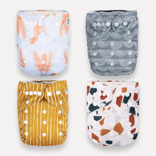Meadow 4 Pack of Reusable Cloth Diapers – Nora's Nursery